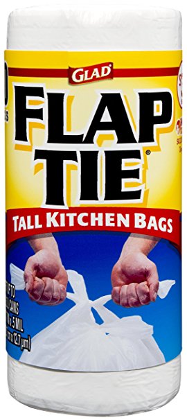 Glad Tall Kitchen Flap-Tie Trash Bags, 13 Gallon, 40 Count