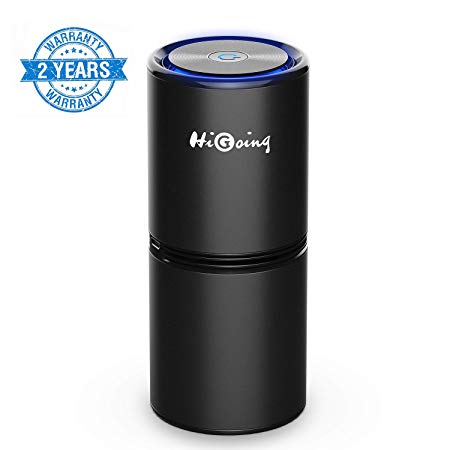 HiGiong Car Air Purifier, Car Ion Generator Air Freshener Purifier with 5V 1A Charging Ports for Cell Phone or other USB Devices, No Need to Replace Filter, Remove Allergies, Smoke, Mold, Dust,Germs