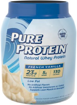 Pure Protein Natural Whey Protein Powder French Vanilla 16 Pound Packaging May Vary