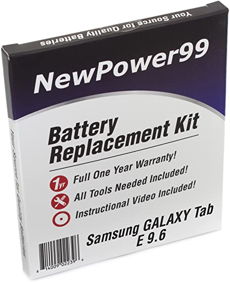 NewPower99 Battery Kit with Tools, Video and Battery for Samsung Galaxy Tab E 9.6 SM-T560, SM-T561, SM-T567, SM-T560NU, SM-T567V