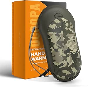 OCOOPA IP45 Waterproof Hand Warmers Rechargeable, 10000mAh Handwarmer with PD & QC 3.0 Hands Heater 15 Hrs Lasting time 3 Heating Level for Hunting Camping Hiking Camouflage Winter Outdoor Gift