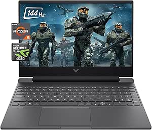 HP Victus Gaming Laptop, 15.6" FHD 144Hz Display Laptop, AMD Ryzen 5 8645HS, 32GB DDR5 RAM, 1TB SSD, NVIDIA GeForce RTX 4050 (6GB GDDR6), HDMI, Backlit Keyboard, Wi-Fi 6, Silver