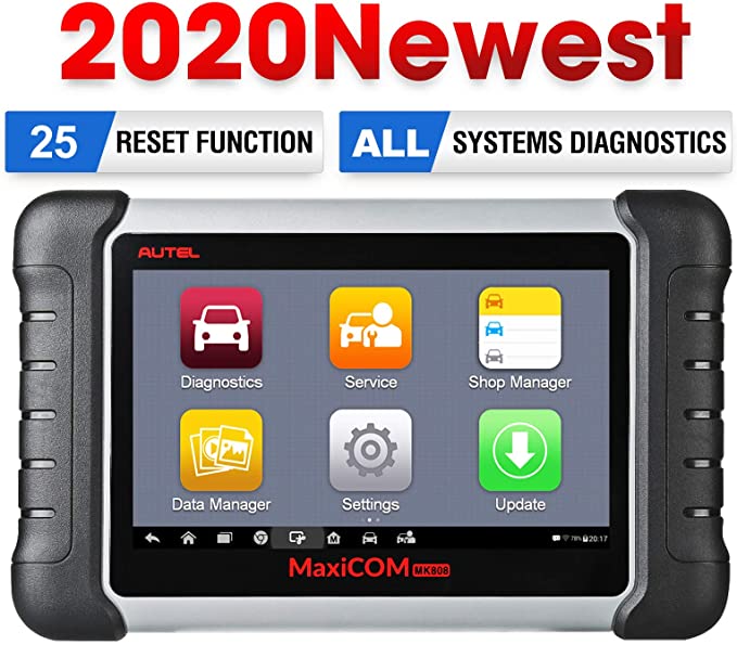 Autel MaxiCOM MK808 OBD2 Scanner Diagnostic Scan Tool with All System Diagnosis and Service Functions Including Oil Reset, EPB, BMS, SAS, DPF, TPMS Relearn Functions