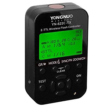 Yongnuo YN-622C-TX 7-Channel E-TTL Wireless Flash Controller for Canon E-TTL / E-TTL II Cameras, 2.4GHz Frequency, 1/8000sec Sync Speed