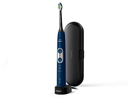 Philips Sonicare Protective Clean 6100 Whitening Rechargeable Electric Toothbrush With Pressure Sensor and Intensity Settings, Hx6871/49, Navy Blue, 1.085 Pound