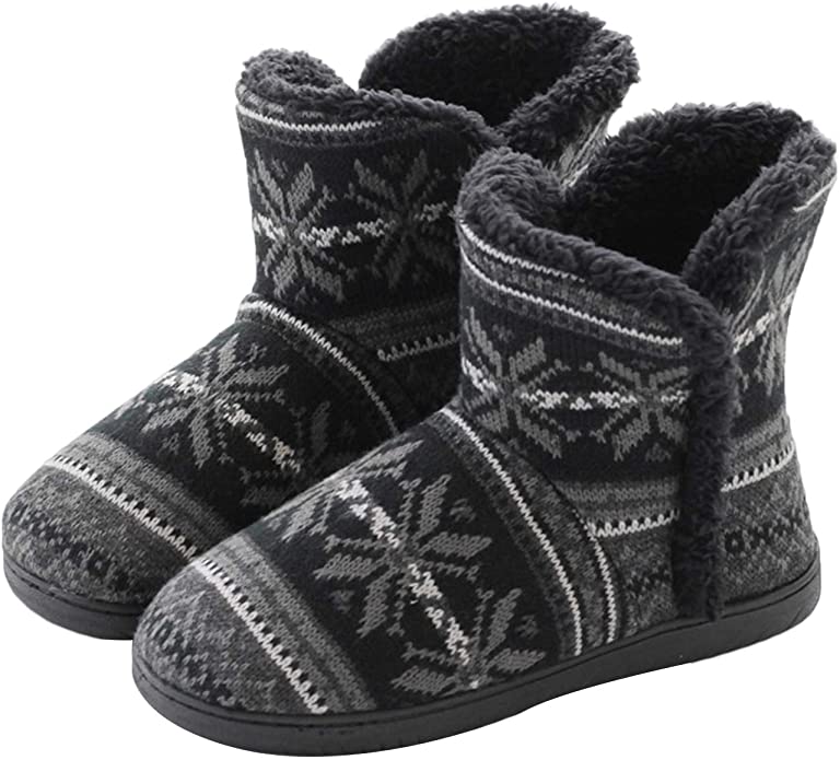 Slipper Boots for Women Men House Slippers Snow Boots Winter Warm Plush Booties Slipper Socks Comfy Shoes Fluffy Boots Foot Warmer Non Slip Xmas Gifts