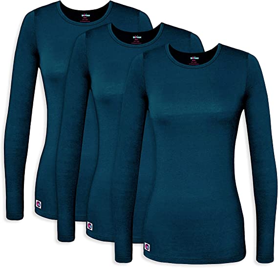 Sivvan 3 Pack Women's Comfort Long Sleeve T-Shirt/Underscrub Tee