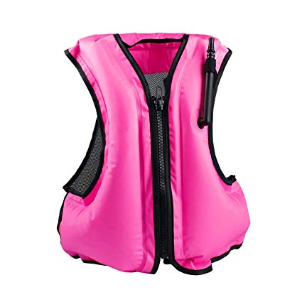 Faxpot Inflatable Life Jacket Adult Swimming Vest for Snorkeling Suitable for 80-220 lbs