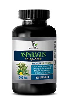 Blood Pressure lowering Supplement - Asparagus Young Shoots Extract 600MG - Premium 4:1 Extract - Asparagus Root Capsules - 1 Bottle 100 Capsules