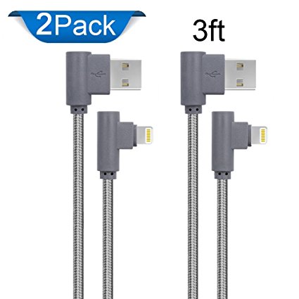 iPhone Lightning Cable, iPhone Charging Cable, Braided Lightning Cable for iPhone X/8/8 Plus/7/7 Plus/SE/6s/6 Plus/6, iPad Air 2, iPad Pro and More(Gray 3ft)
