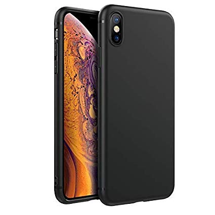 EasyAcc Case for iPhone Xs Max, Black TPU Phone Cases Matte Finish Slim Thin Profile Basic Protective Cover Compatible with iPhone Xs Max 6.5 inch