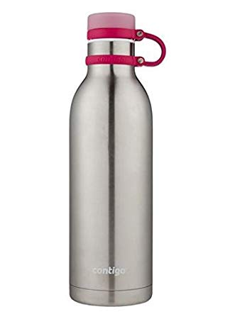 Contigo Matterhorn Water Bottle, 32 oz, Stainless Steel with Very Berry Accents