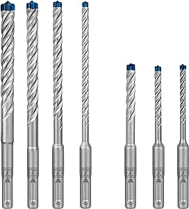 Bosch Professional 7X Expert SDS plus-7X Hammer Drill Bit Set (for Reinforced Concrete, Ø 5-12 mm, Accessories Rotary Hammer Drill)