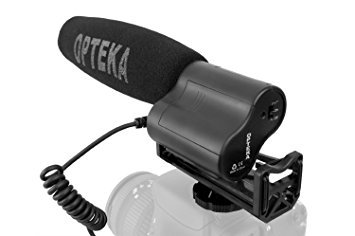 Opteka VM-100 Video Condenser Shotgun Microphone with Shock Mount and Fuzzy Windscreen for Digital SLR Cameras & Camcorders