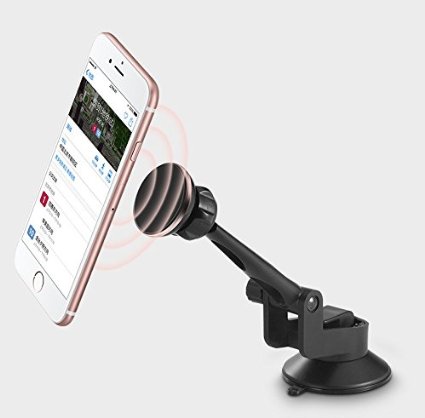 LUOYIMAN Car Phone Holder Magnetic sucker 360° Rotation Car Phone Mount Fits Vents, dual-purpose, air outlet and Glass(Black)