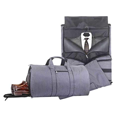 2 in 1 Carry-on Suit Garment Bag Business Trip Travel Weekend Duffle Bag Convertible Foldable