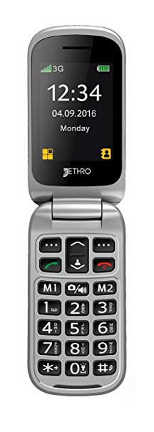 [BOXING WEEK DEAL] Jethro [SC330] 3G Unlocked Flip Senior & Kids Cell Phone, SOS Emergency Button, 2.4" Large LCD with Large Keypad.