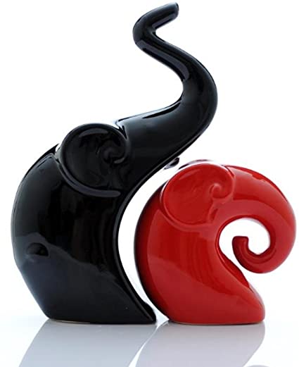 ECYC Originality Home Decoration Furnishing Animal Ornament Ceramics [ Elephant Lovers ]