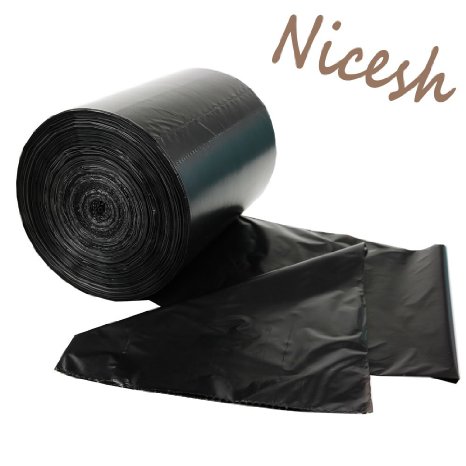 Nicesh 10 Gallon Kitchen Trash Can Liners, 130 Counts, Black