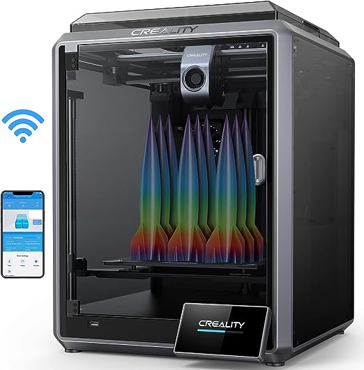 Official Creality K1 3D Printer Speedy Printing Machine,600mm/s High Speed,WiFi Control,Self-test,No Ring&Z-Banding,Auto Leveling,Extensible,Unibody Die-Cast,Out of Box,Smarter,12x faster,Beat Ender 3