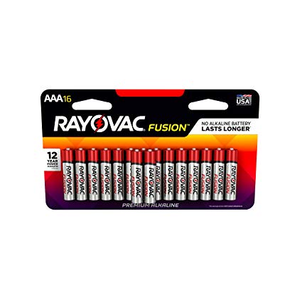 Rayovac Fusion AAA Batteries, Premium Alkaline Triple A Batteries (16 Battery Count)