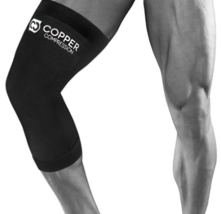 Copper Compression Recovery Knee Sleeve, #1 GUARANTEED Highest Copper Content With Infused Fit! Best Knee Support Brace For Men And Women. Wear Anywhere (Small)