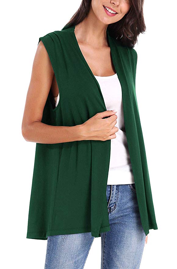 Women's Sleeveless Open Front Cardigan Vest Coat