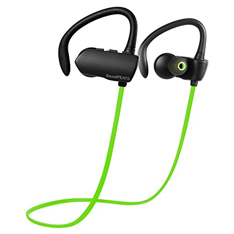 Bluetooth Sports Headphones, SoundPEATS Q9A Wireless Earphones Bluetooth 4.1 Sport Headset with Mic for Running for iPhone Samung etc., (Green)