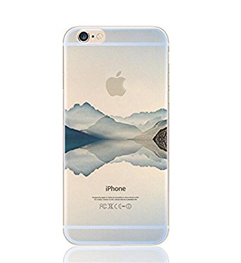 iPhone 6/6S Case,Blingy's Slim Half Clear Natural Picture Series Printed Flexible Soft Transparent Rubber TPU Case for iPhone 6/6S (Lake Reflection)