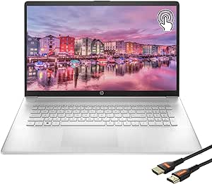 HP Laptops 17 inch Touchscreen 2023| Windows11| AMD Ryzen5 7530U Beat i7-1165G7| Wireless Wi-Fi6| USB C| Widescreen| Numeric Keyboard| Webcam| HDMI Cable (32GB RAM | 1TB PCIe SSD)