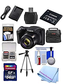 Canon Powershot SX420 IS 20 MP Wi-Fi Digital Camera with 42x Zoom (Black) Includes: Canon NB-11LH Battery & Canon Charger   9pc 32GB Deluxe Accessory Kit w/ Extreme Electronics Cloth