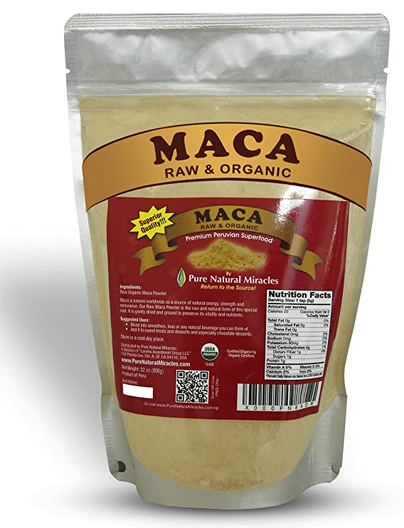 PNM Organic Maca Root Powder, Black, Red, Yellow, 16 Ounces