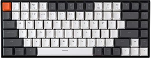 Keychron K2 Hot Swap Bluetooth Mechanical Keyboard for Mac Layout with Dual Tone Keycaps/Gateron G Pro Brown Switches/White LED Backlight, Compact 75% Layout Wireless Gaming Keyboard for Mac Windows, Plastic Frame