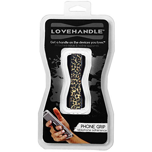 LoveHandle Universal Grip for Smartphone and Mini Tablet - Leopard Design Elastic Strap with Black Base