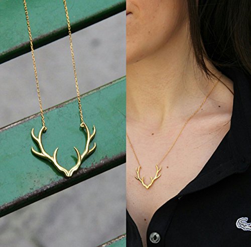 Antler Necklace - Gold Filled Antler Necklace - Sterling Silver Antler Necklace - Horn Necklace - Antenna Necklace