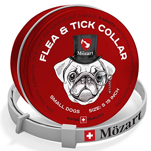 Flea Tick Collar Small Dogs - Swiss Quality - Safe & Eco-Friendly - Hypoallergenic Natural Essential Oils - Flea Tick Mosquito Prevention Pets - 6 Month Protection - Waterproof Flea Collar