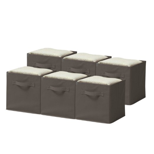 Sorbus Foldable Storage Cube Basket Bin 6 Pack Grey