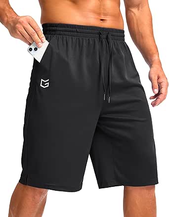 G Gradual Men's Athletic Shorts with Pockets 11" Long Basketball Shorts Lightweight Quick Dry Gym Workout Shorts for Men