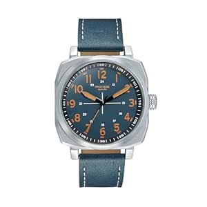 Sonata Poze Quartz Analog Blue Dial Leather Strap Watch for Men-SP70024SL01W