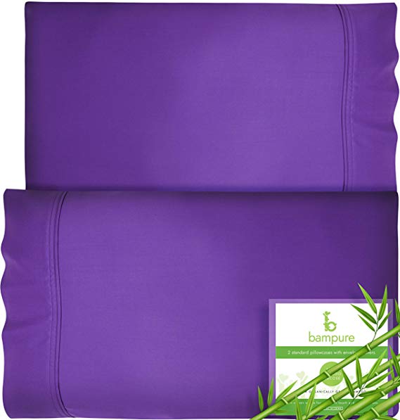 Bamboo Pillow Cases King Size Pillow Cases Set of 2 20x40-100% Organic Bamboo Pillow Cases King Pillow Cases Set of 2 King Pillow Case King Size Pillow Case King Pillow Case Purple