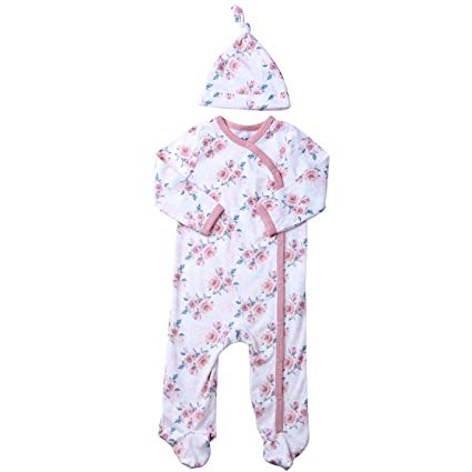 Baby Girl's Footed Pajamas Sleepers- Footie Side Snap Onesie.