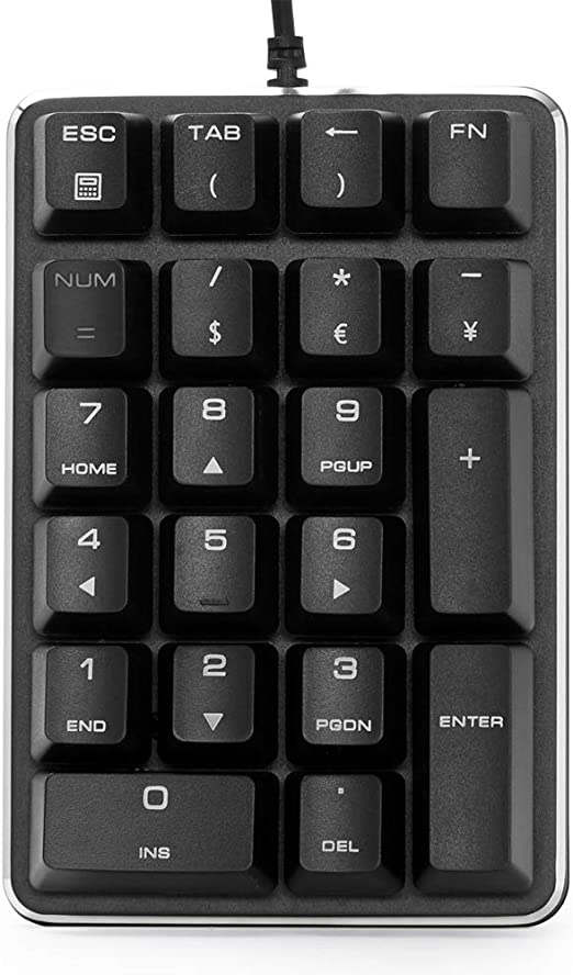 USB Numeric Keypad, Mechanical USB Wired Numeric Keypad with Brown switches Numpad for Laptop Desktop Computer PC