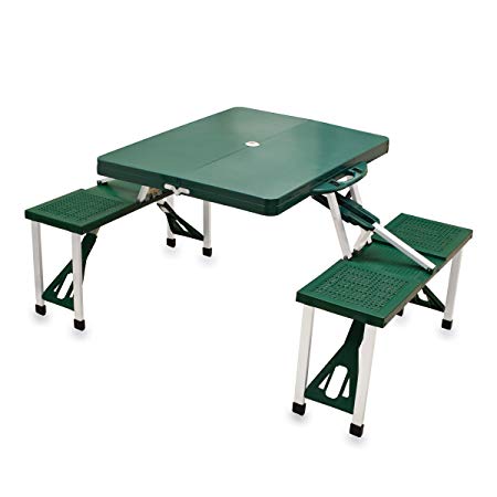 Picnic Time Portable Folding Picnic Table with Seating for 4, Green