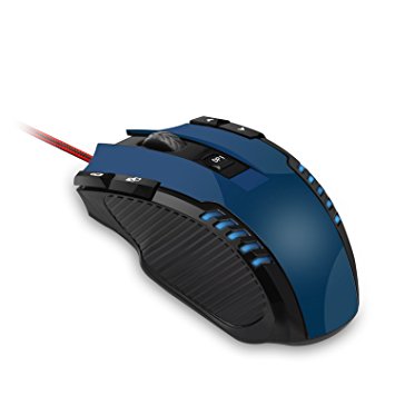 TeckNet Gaming Mouse High Precision Programmable LED Mouse with 8 Button, OMRON Switches, Macros, AVAGO Optical Sensor, Extra Weight