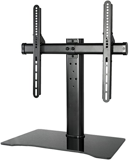 VIVO Universal LCD Flat Screen TV Table Top Desk Stand with Glass Base / fits 32" to 47" T.V. (STAND-TV00K)