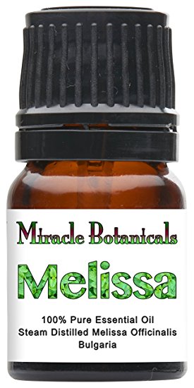 Miracle Botanicals Melissa (Lemonbalm) Essential Oil - 100% Pure Medicinal Grade Melissa Officinalis 2.5ml