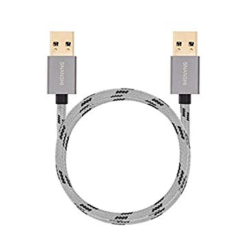 USB Cable Male to Male 6 ft, SNANSHI USB to USB Cable Nylon Braided Cable Aluminum Shell for Data Transfer Hard Drive Enclosures, Laptop Cooling Pad, Modems, Cameras and More