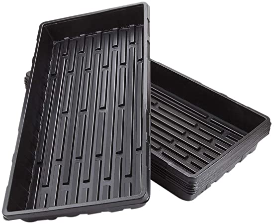 Xigeapg 6 Packs Plastic Growing Trays Seed Tray Seedling Starter for Greenhouse Hydroponics Seedlings Plant Germination