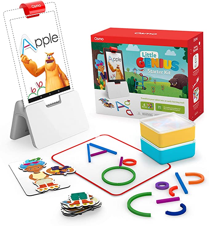 Osmo - Little Genius Starter Kit for Fire Tablet - 4 Hands-On Learning Games - Preschool Ages - Problem Solving, & Creativity Fire Tablet Base Included - Amazon Exclusive