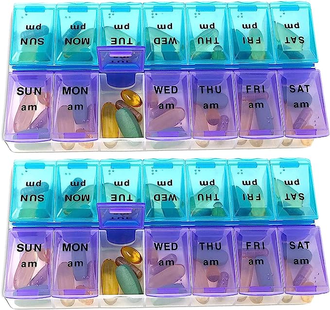 MEDca Weekly Pill Organizer, Twice-a-Day, PACK OF 2